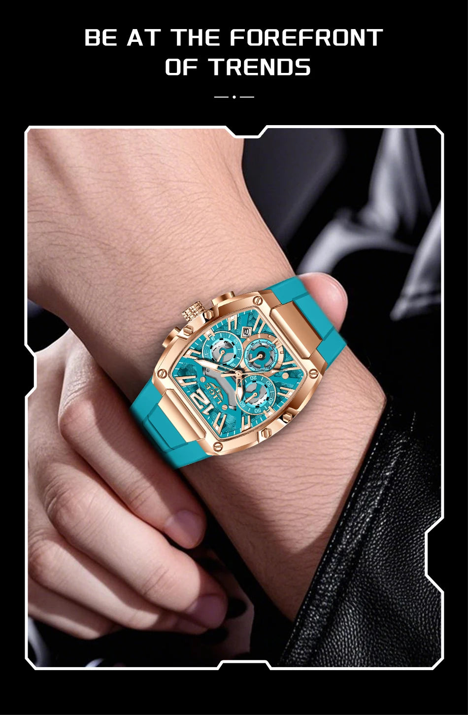 Montre Homme LIGE Sport Quartz Silicone Squelette Lumineux Calendrier – Étanche Outdoor Fashion