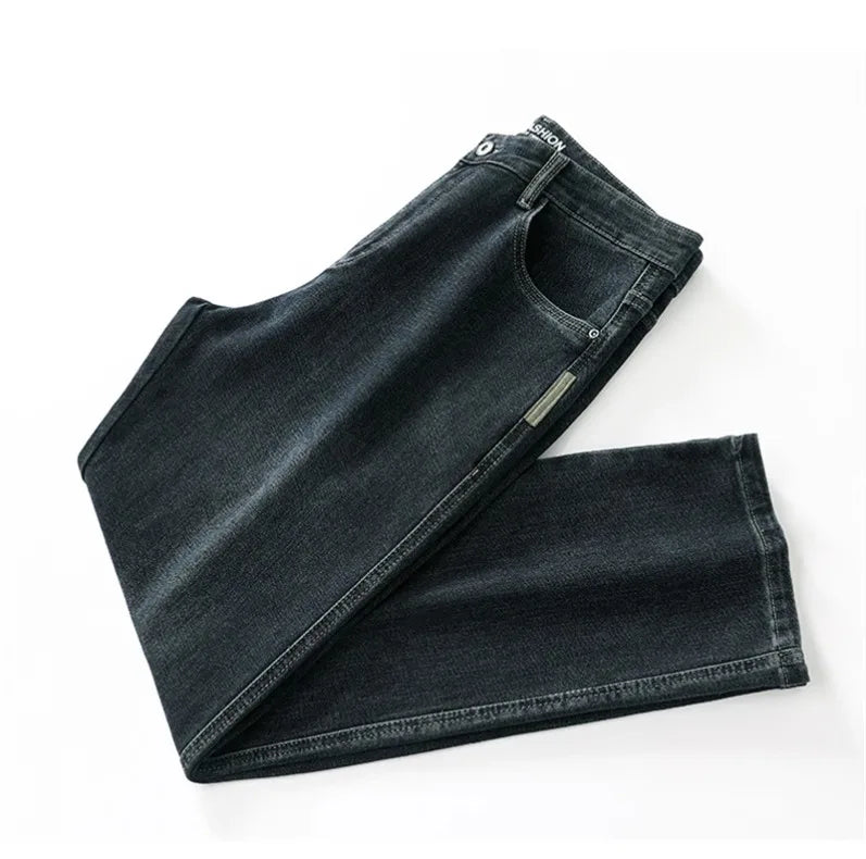 Herren Loose Straight Weites Bein Business Casual Bequem Vielseitig Frühling Herbst Elegant Zeitlos Fashion – Premium Wide Leg Business Casual Straight Jeans | Herren Denim Business Premium Mode