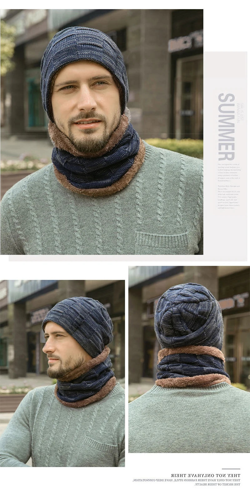 Herren Sturmhaube Winter – Warme Polarfleece-Kapuze mit Visier & Reißverschluss | Ohrenwärmer & Nackenwärmer | Ski & Outdoor