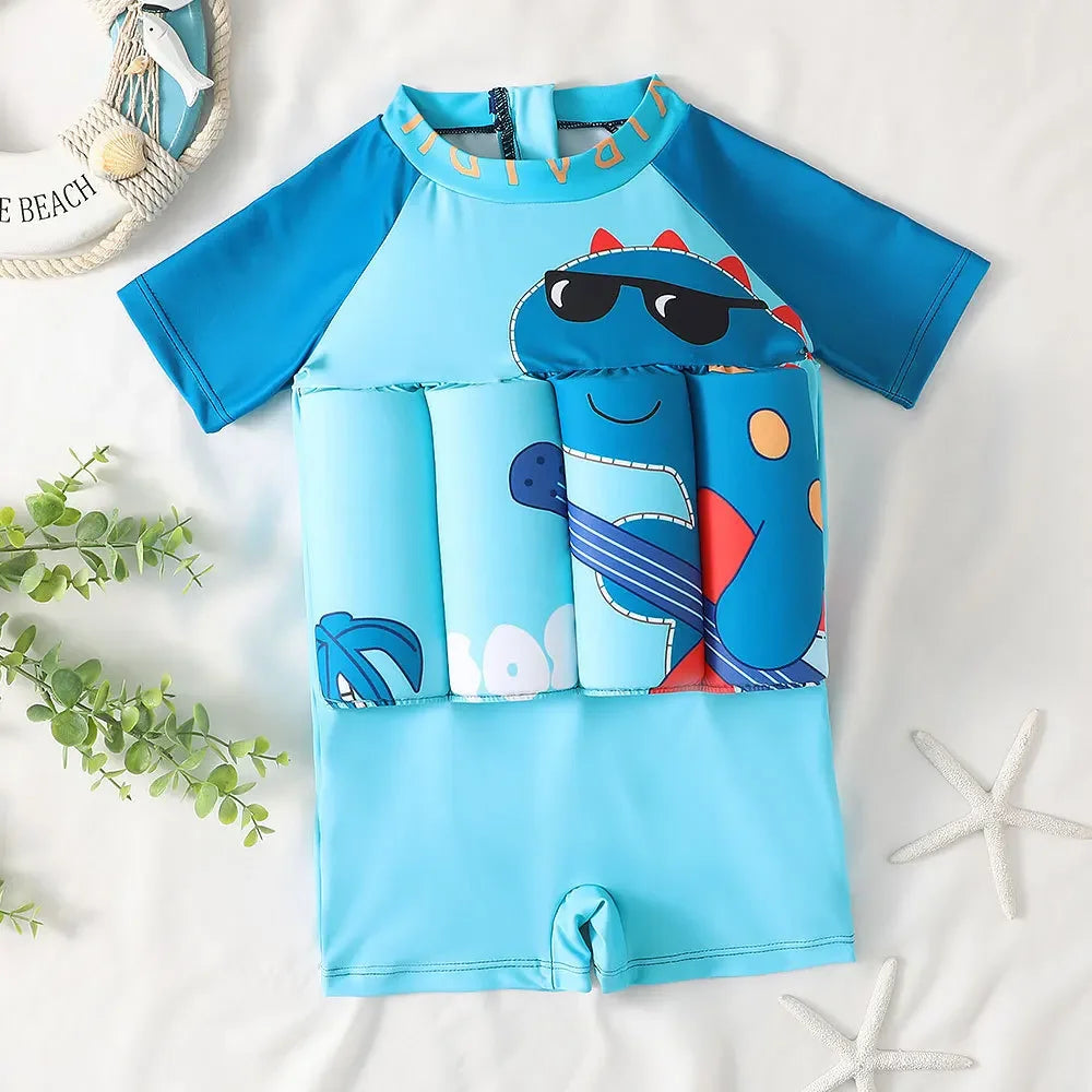 Maillot de Bain Flottant Enfant 1 Pièce – Combinaison Natation Cartoon Garçon Fille