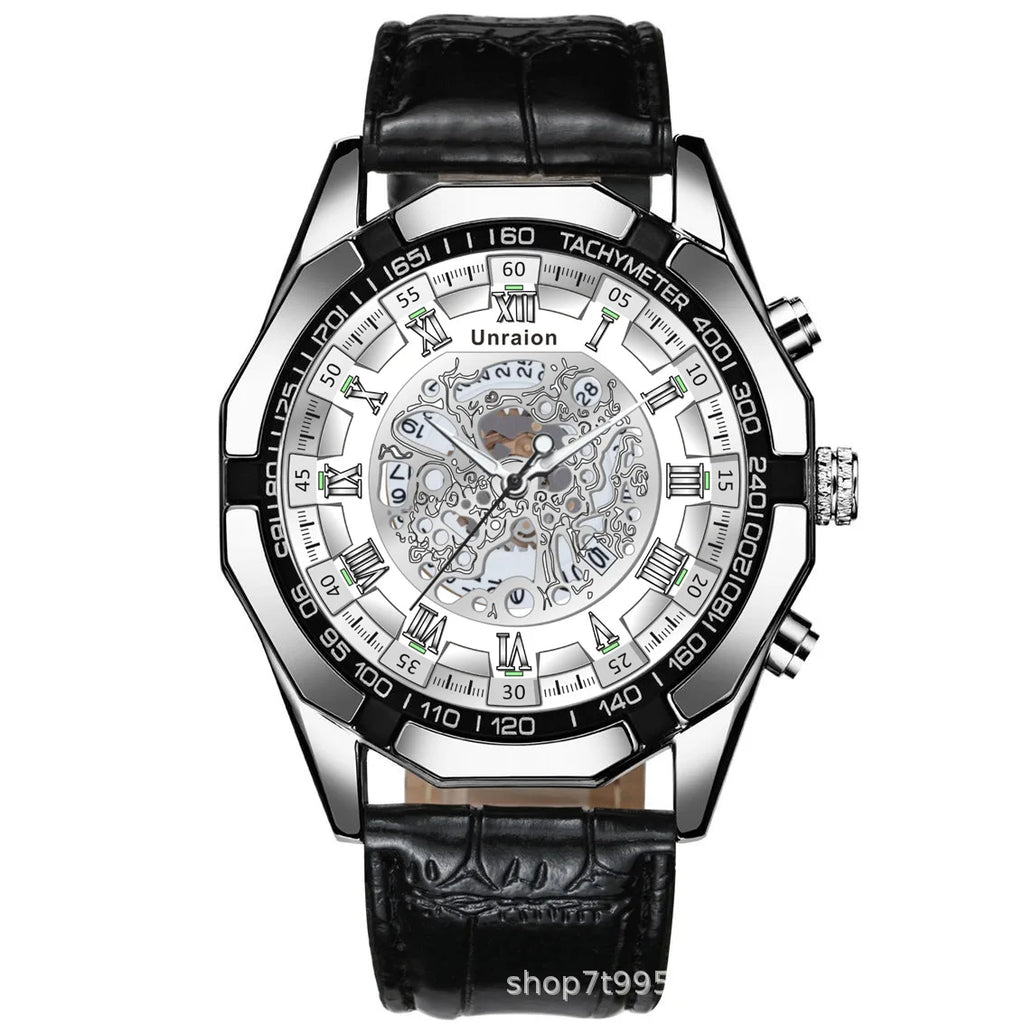 Montre Homme Automatique Calendrier Lumineux Chiffres Romains – Business Étanche Élégante