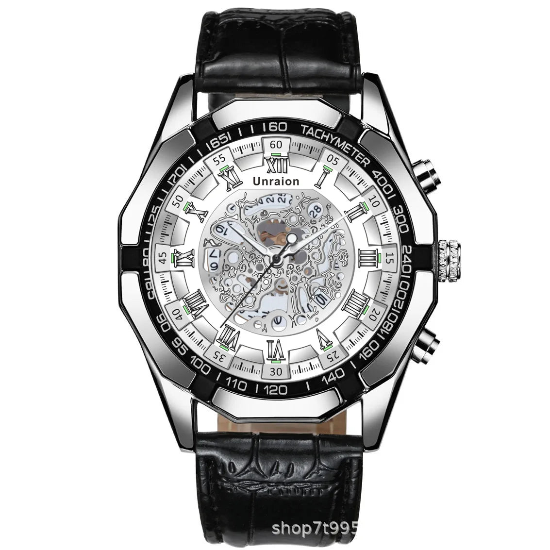 Montre Homme Automatique Calendrier Lumineux Chiffres Romains – Business Étanche Élégante
