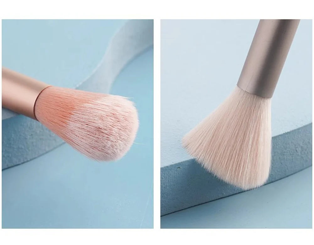 Set 8 Pinceaux Maquillage Professionnels - Fond de Teint, Blush & Yeux