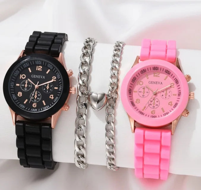 Montre Femme Fashion Silicone Blanc Couple Quartz Élégante Robe Cadeau Tendance Intemporelle | Montre Femme Fashion Silicone Couple Premium
