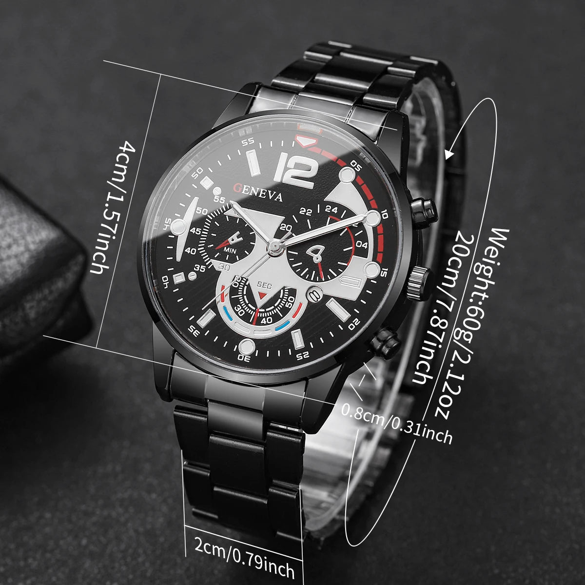 4PCS/Set Fashion Men Business Watches Casual Quartz Watch With Calendar Jewelry Set for Mens Clock Reloj Hombre（Without Box）