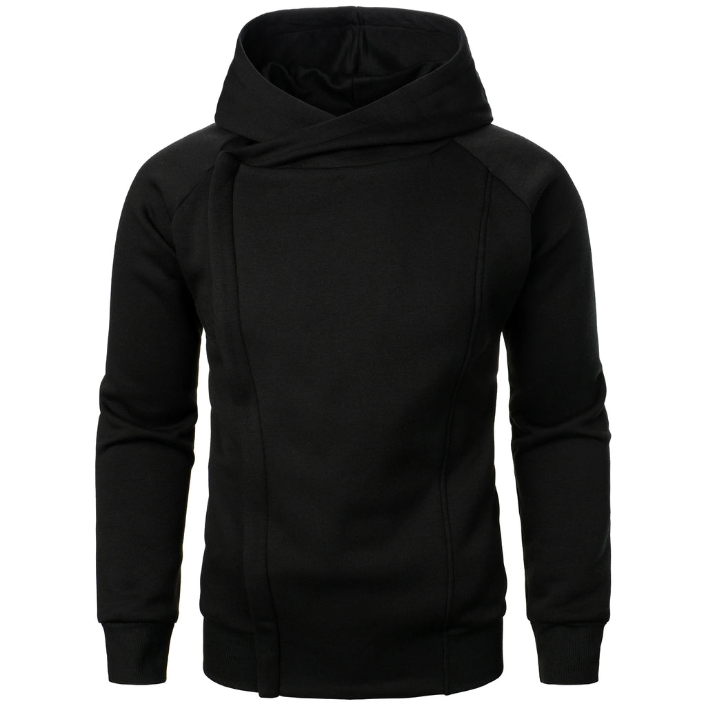 Hoodie Homme Couleur Unie Zip Latéral – Sweat à Capuche Manches Longues Automne Hiver | Mode Homme Premium