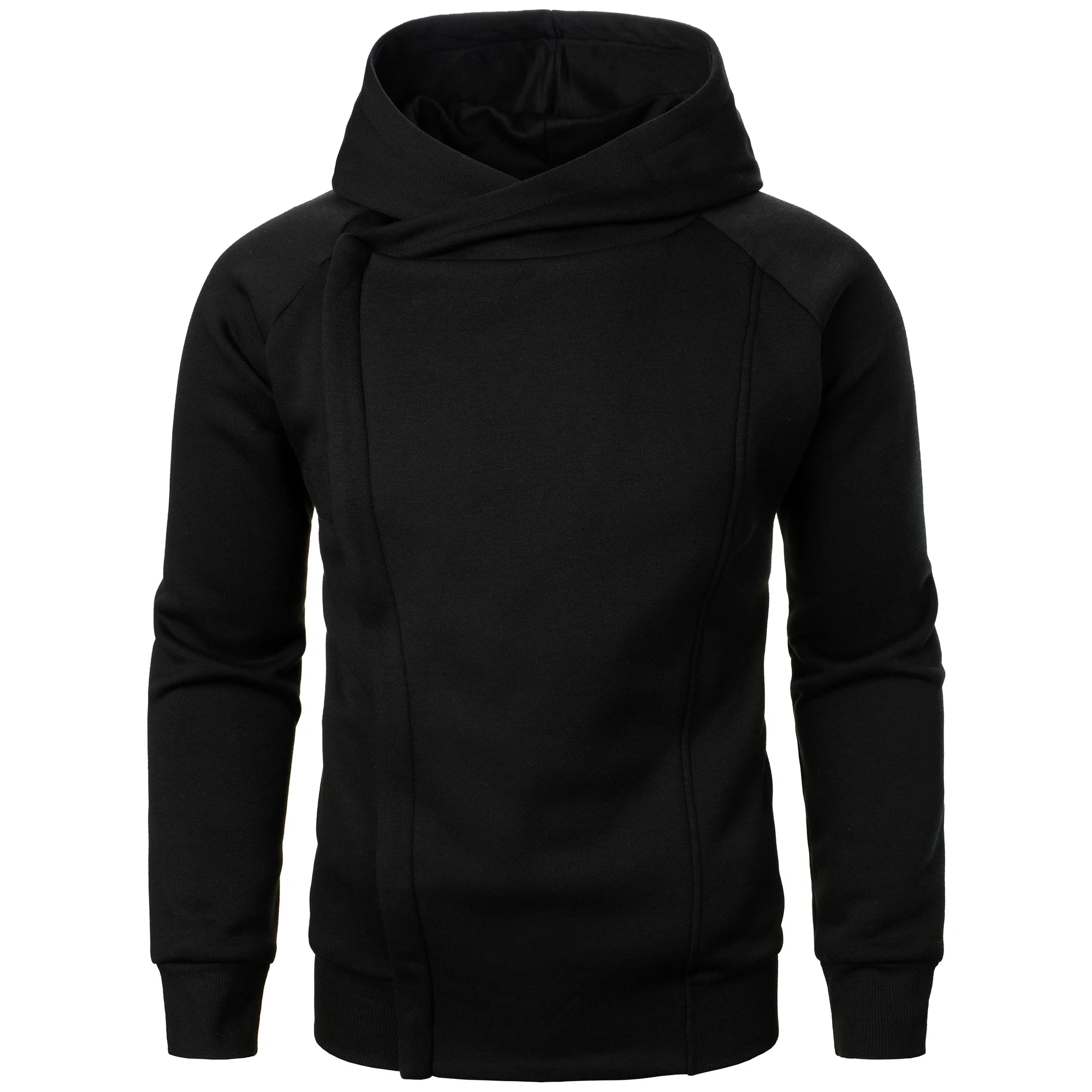 Hoodie Homme Couleur Unie Zip Latéral – Sweat à Capuche Manches Longues Automne Hiver | Mode Homme Premium