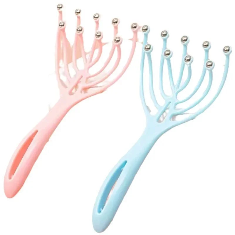 Masseur Cuir Chevelu 9 Griffes – Boules Acier Anti-Stress & Stimulation Capillaire | Relaxation Tête & Nuque