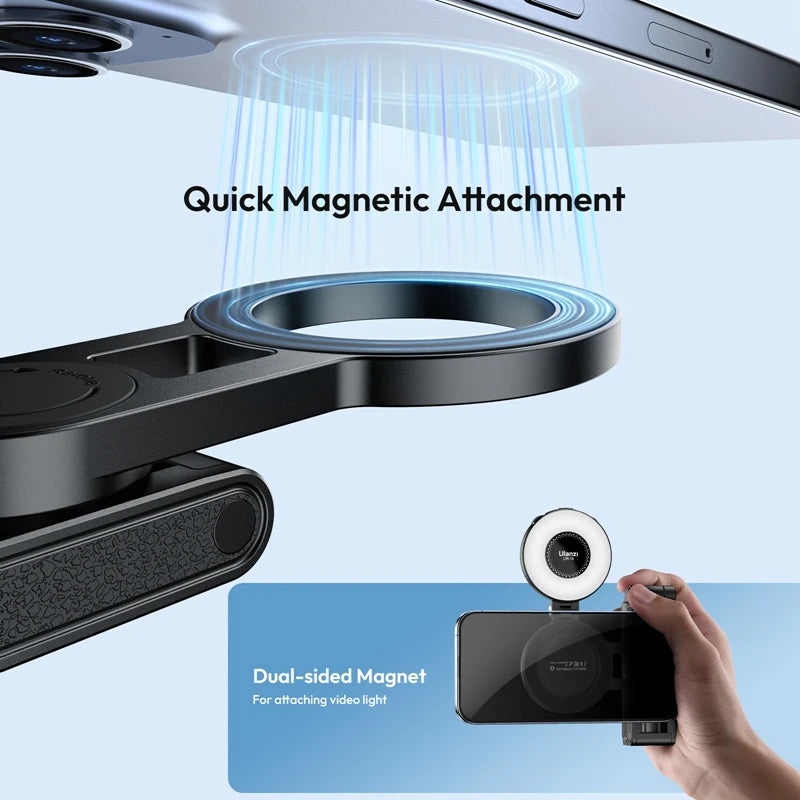 Ulanzi JJ03 Trépied Magnétique Selfie Stick – Grip Téléphone Bureau iPhone 16 15 14 13 Pro