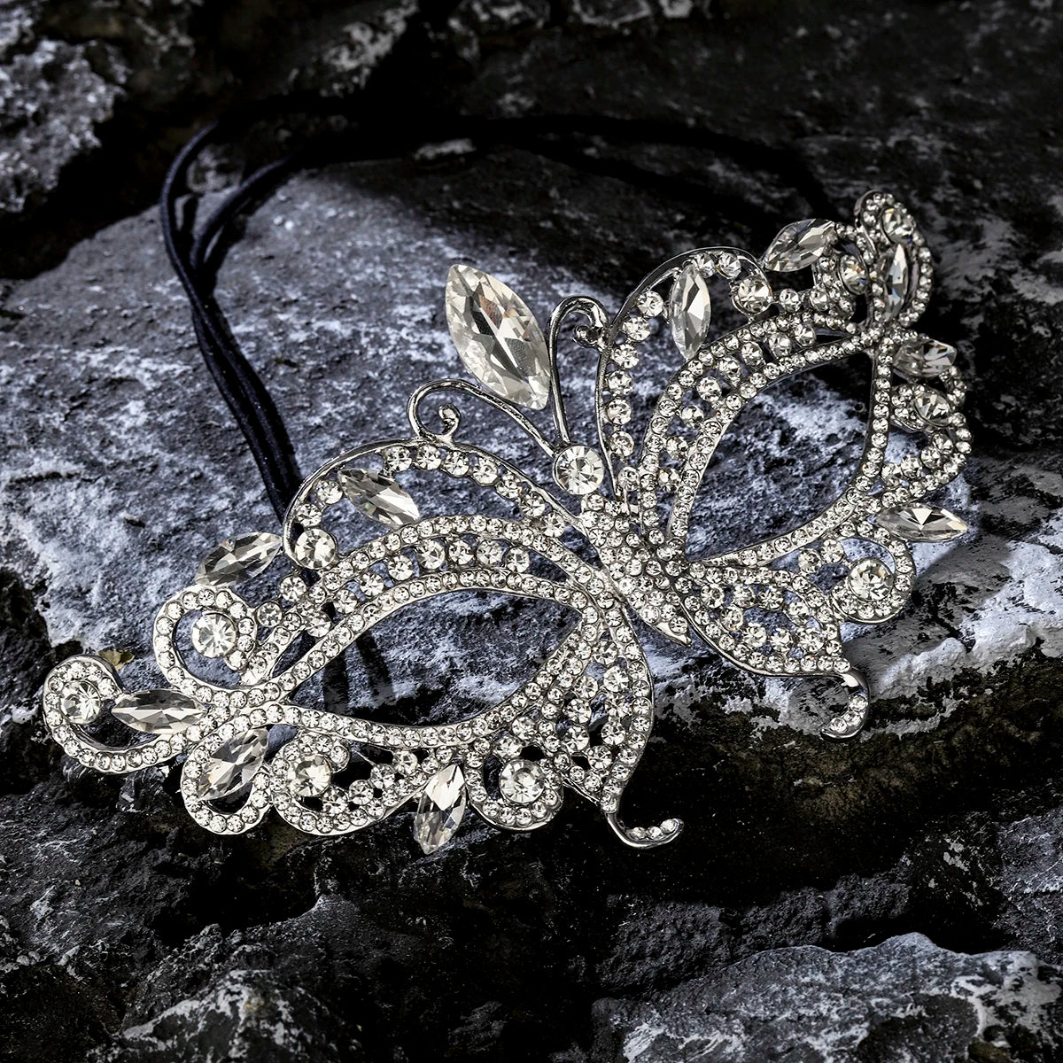 Halbgesichtsmaske Schmetterling Strass - Maskerade, Halloween & Party
