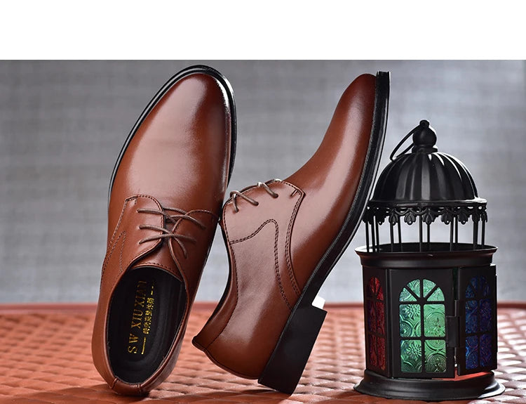 Derby Cuir Business Dress Homme 2025 – Casual Confortable Résistant Fourrure Chaussure