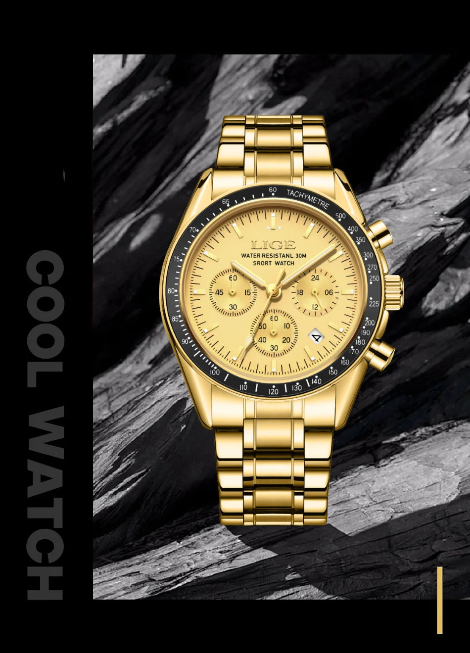Herrenuhr LIGE Luxus Fashion Quarz – Edelstahl Leuchtend Wasserdicht Trendig