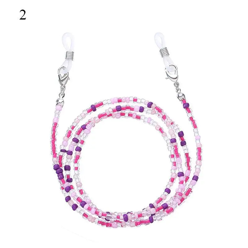 Chaîne Masque & Lunettes Bohème Perlée - Lanyard Anti-Glisse Femme