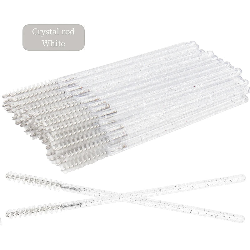 Brosses Crystal Cils & Sourcils Jetables – Lot 50 Pcs | Peigne Mascara & Extension