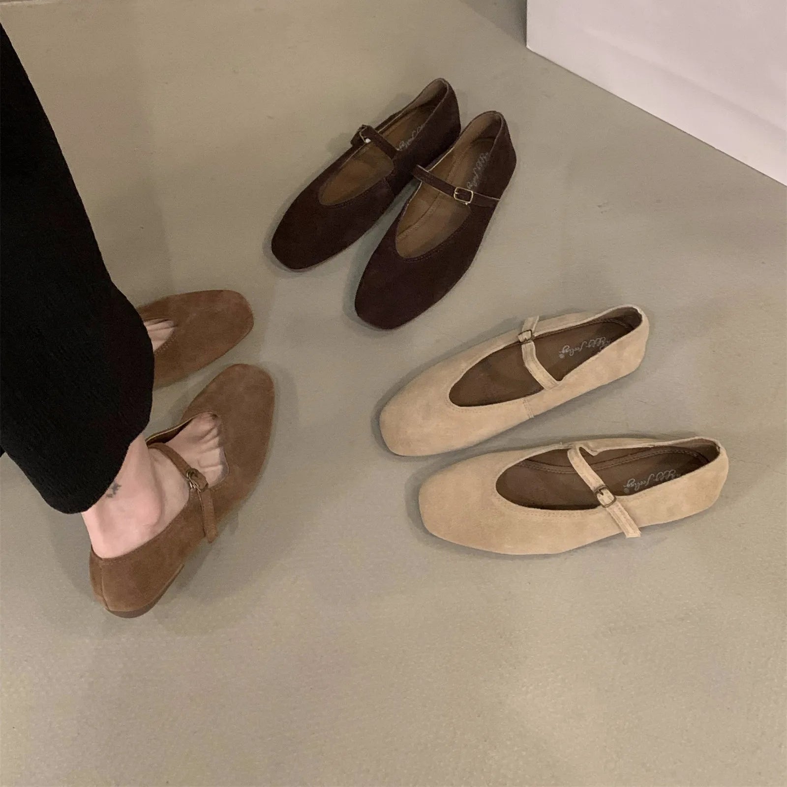 Bailamos Ballerines Cuir Bout Rond Slip-on Femme 2024 – Dress Élégant Casual Printemps