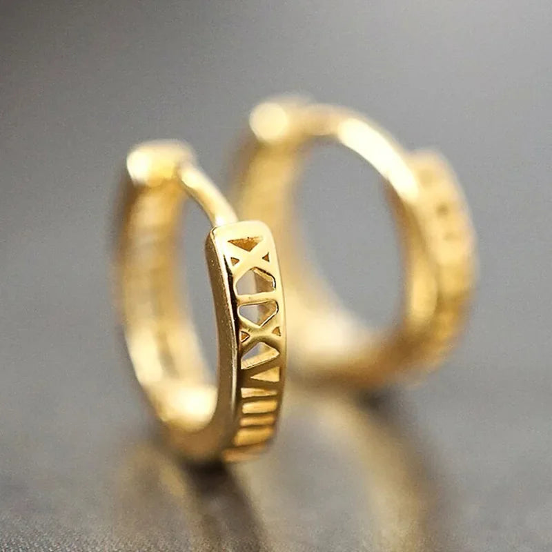 Créoles Luxe Pavées Zircon Couleur Or — Boucles d'Oreilles Femme Élégantes