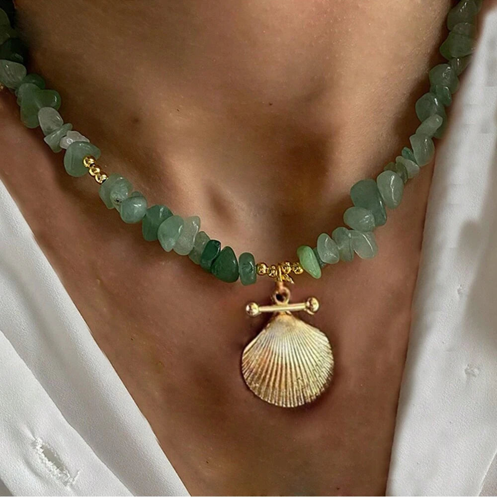 Collier Ras-du-Cou Boho Vintage – Cœur, Coquillage & Œil Turc | Bijou Femme Tendance Été & Plage | Accessoire Mode Charme