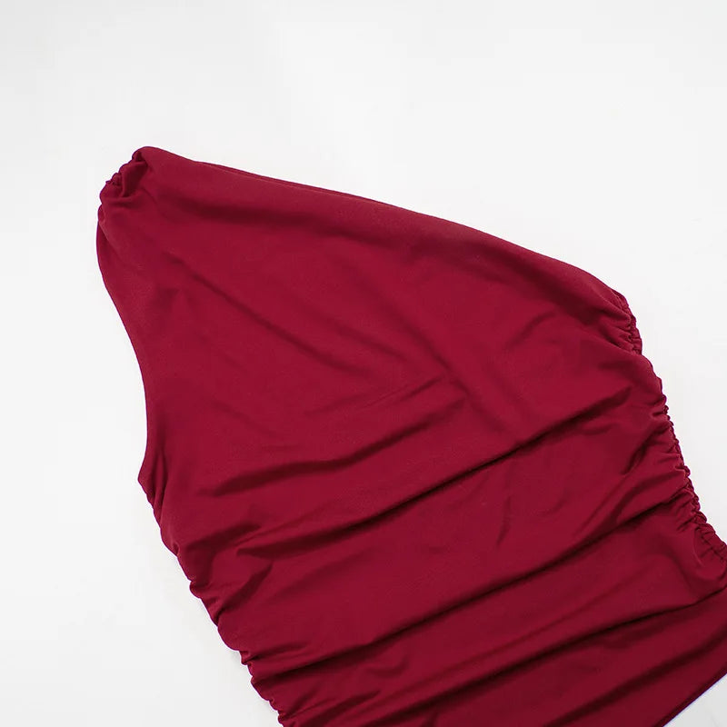 Top Une Épaule Dos Nu Femme – Couleur Bonbon Ajusté Sans Manches | Sexy Casual Été