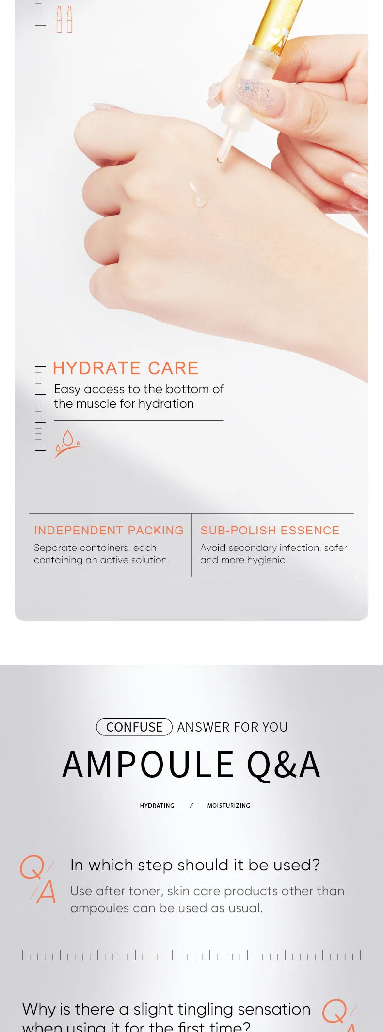 Sérum Ampoule Vitamine C – Éclat, Hydratation & Réparation Peau | Lissant & Unificateur de Teint | Soin Visage Skincare