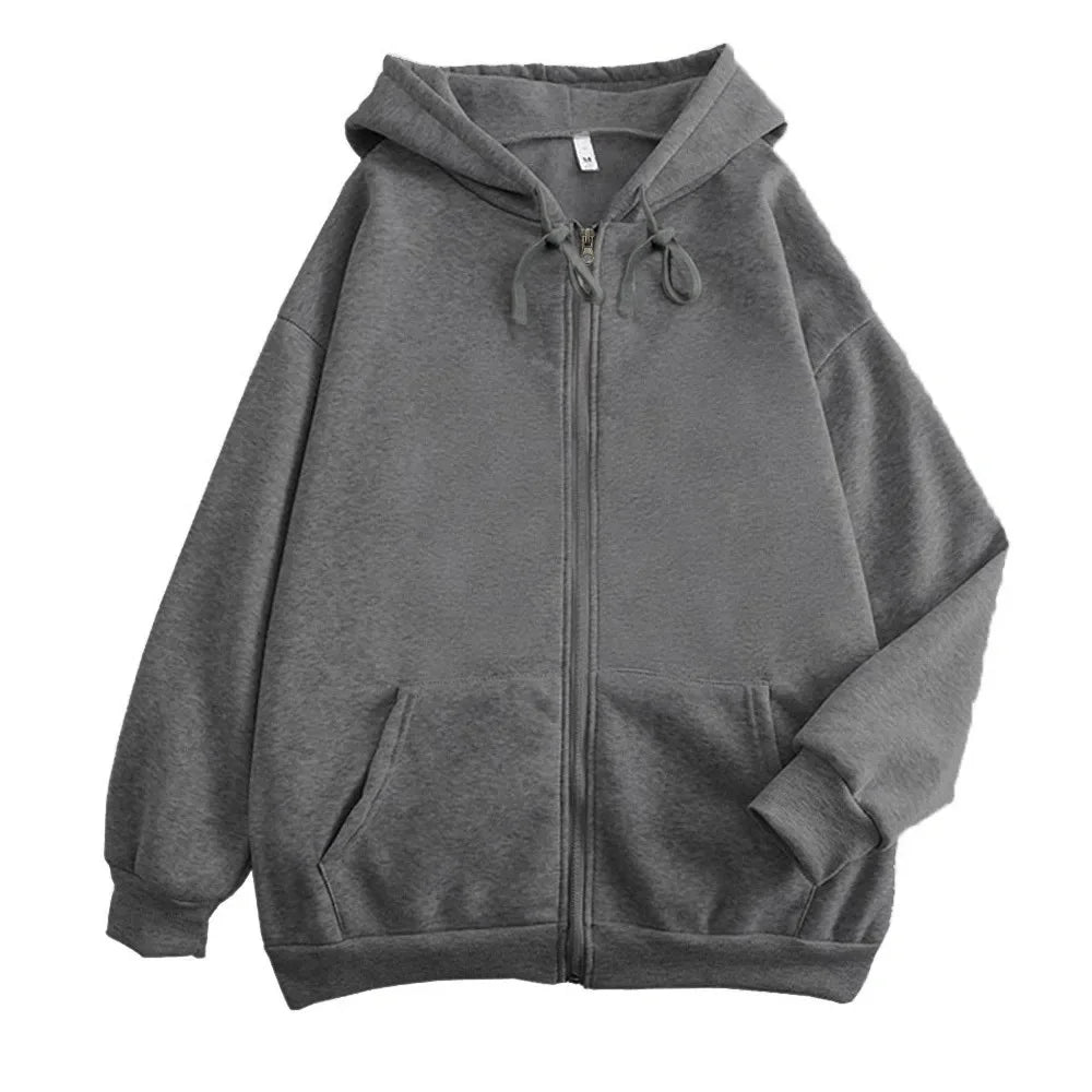 Sweat à Capuche Homme Zippé Uni Loose Manches Longues Y2K High Street Casual Outdoor – Veste Hoodie Streetwear Tendance | Mode Homme Urban