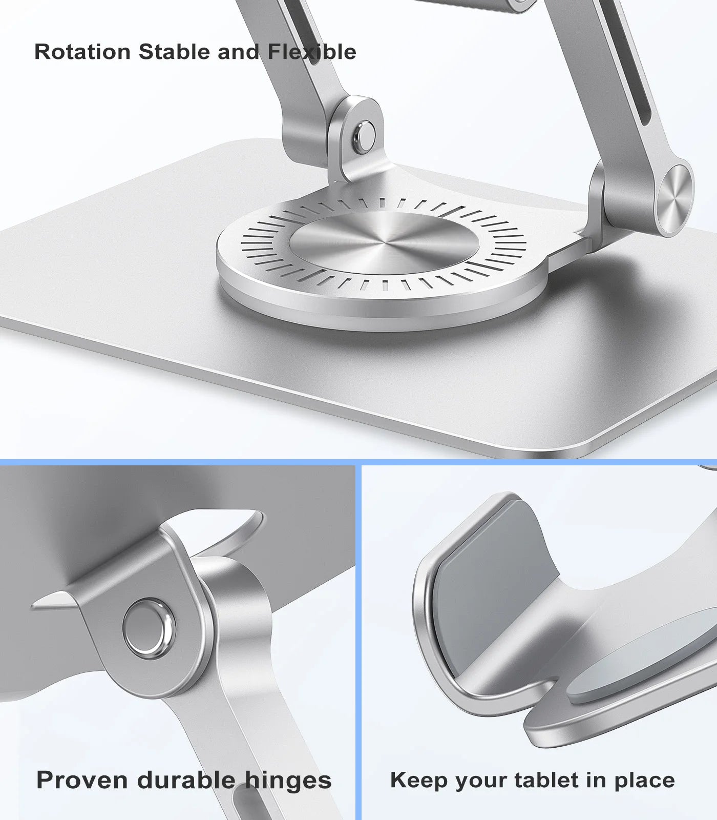 KOOTION Support Tablette 360° Pliable & Réglable – Compatible iPad Pro/Air/Mini & Laptop 5.8''-12''