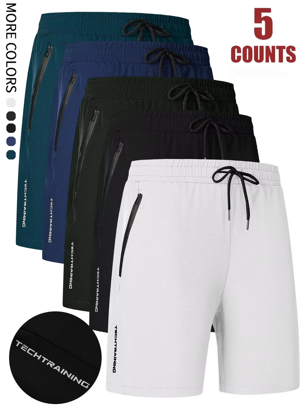 Short Homme 5-en-1 Multifonction Sport Natation Fitness Séchage Rapide Respirant Poches Zippées Cordon Ajustable Été Outdoor Plage Loisir – Short Premium Multifonction Sport | Mode Homme Sport Premium