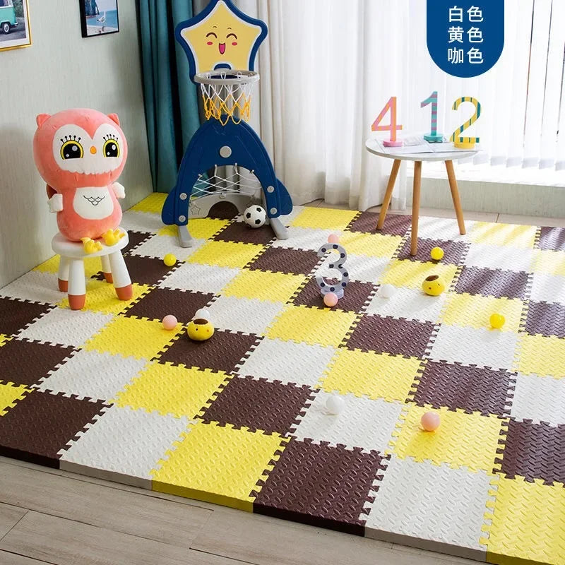 Tapis Puzzle Mousse Bébé Lot 12 Pièces – Dalles Emboîtables Sol Enfant 30x30cm Doux