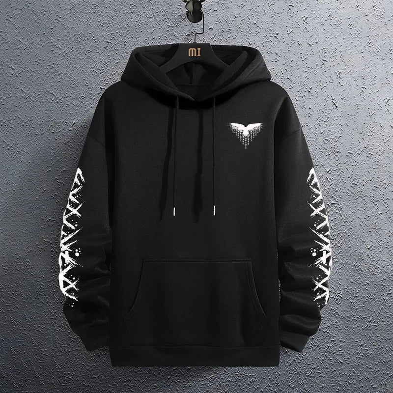 Sweat à Capuche Homme Noir Casual Sport Jogging Pullover Automne Hiver – Streetwear Fashion Outwear | Mode Homme Premium