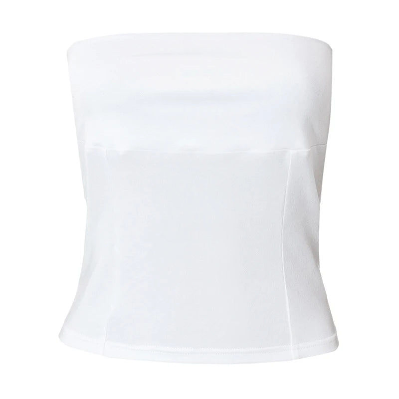 Bustier Corset Femme Y2K Sans Bretelles Épaules Dénudées Tube Top Sexy Slim – Été & Streetwear
