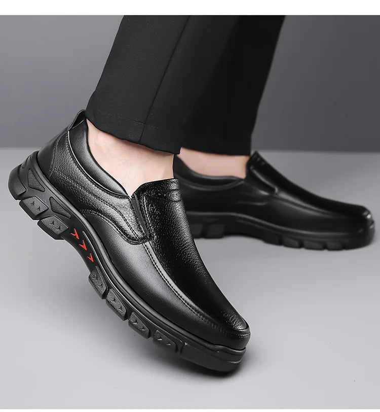 Mocassins Cuir Noir Homme Grande Taille – Chaussures Dress Designer Semelle Douce Printemps