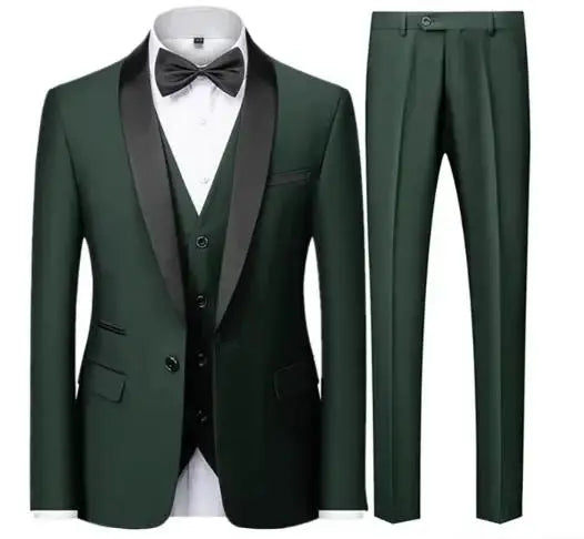 Costume Homme 3 Pièces Noir Slim Fit Blazer Veste Pantalon Gilet Grande Taille Mariage Cérémonie Soirée Automne Élégant – Ensemble Costume Premium | Mode Homme Habillé Premium