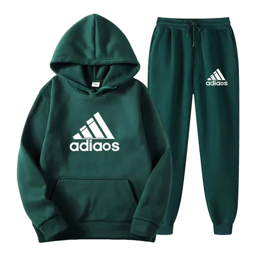 Ensemble Sport 2 Pièces Unisexe Automne Hiver – Sweat Capuche + Jogging Chaud Confortable Fitness Loisir | Mode Sportswear