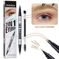 Crayon Sourcils Double Embout Waterproof – Liquide Courbé 2-en-1 Fourchette & Pinceau Précis | Maquillage Sourcils Longue Tenue
