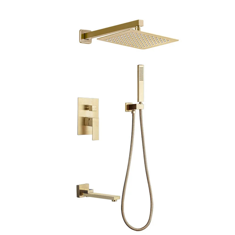 Système Douche LED Encastré – Pluie & Cascade, Bec Baignoire Pivotant, Mitigeur Eau Chaude & Froide | Salle de Bain Design