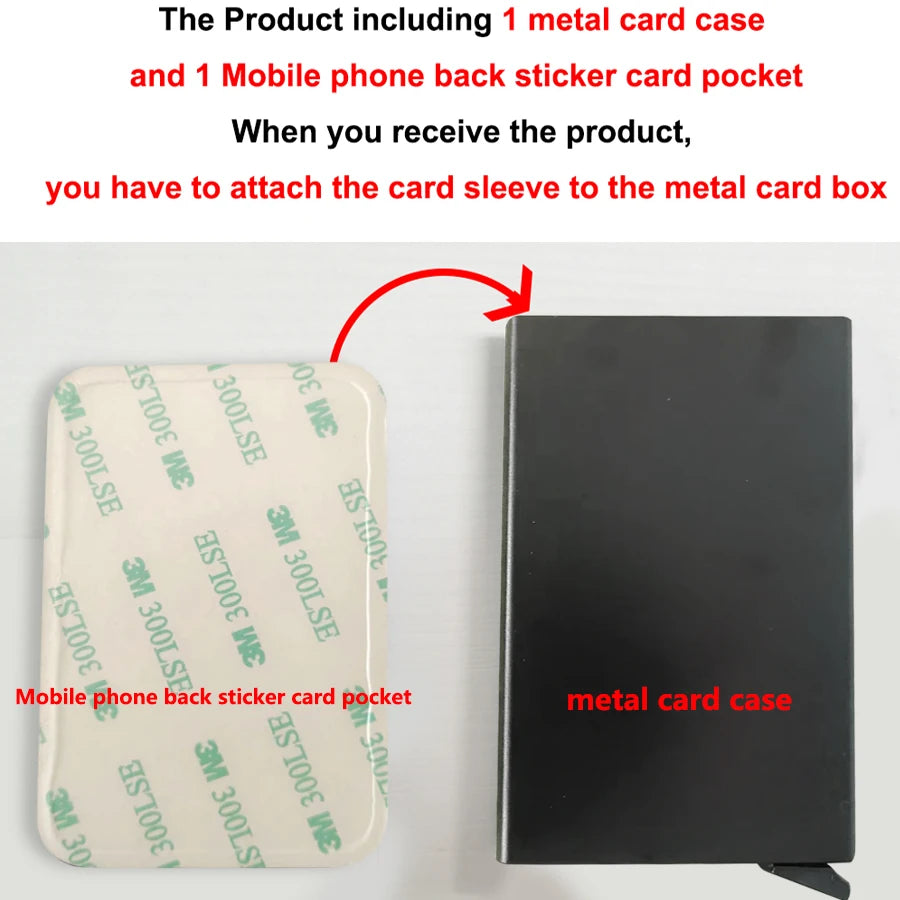 Portefeuille Homme RFID Slim Minimaliste – Porte-Cartes Métal Pop-Up Anti-Piratage