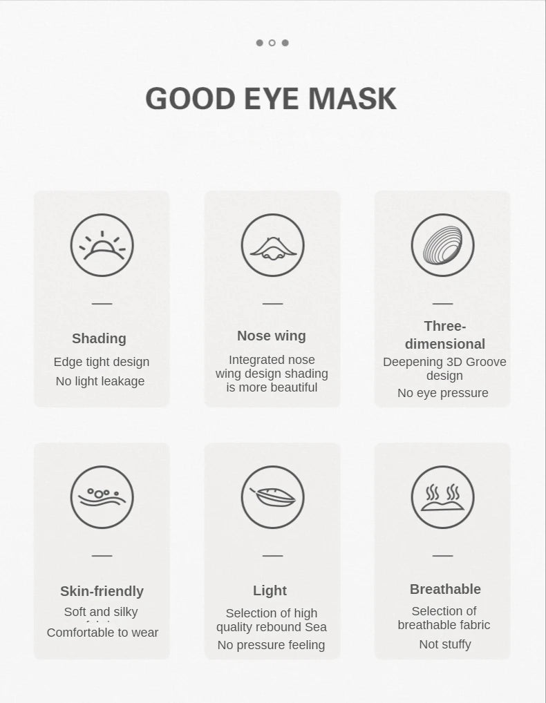 Masque de Sommeil 3D Mousse Mémoire - Occultant Total & Confort Premium