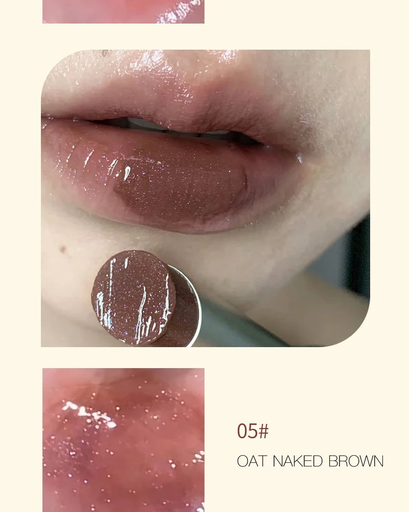 Gloss Jelly Chocolat Brun – Stylo Miroir Nacré Waterproof | Lèvres Hydratées & Brillantes