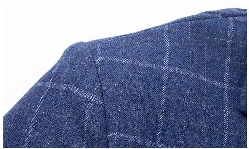 Herren Karo Blazer Slim Fit 4XL – Business Casual Jacke Frühling Herbst Premium Qualität