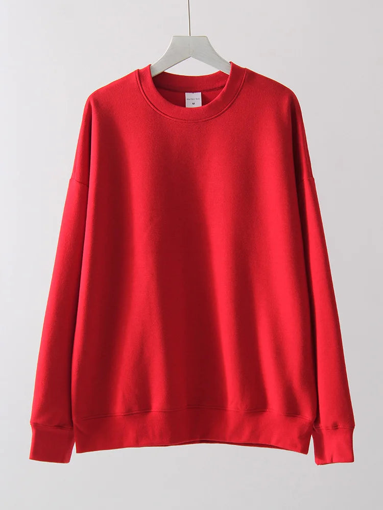 Sweat Col Rond Oversize Femme – Comfort Colors Rose Jaune Blanc Coton Automne Hiver