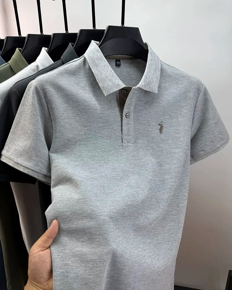 Polo Homme 100% Coton Manches Courtes Broderie Poney Élégant Golf Casual Été – Style Designer Premium | Mode Homme Luxe