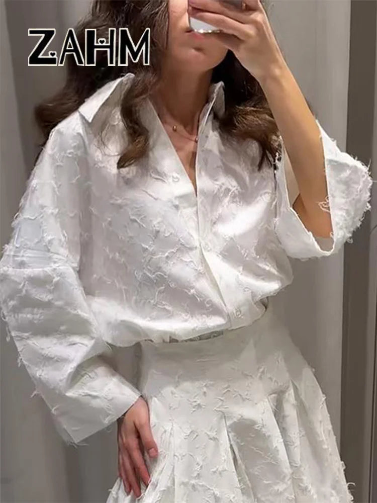 Ensemble 2 Pièces Femme - Chemise Boutons À Franges & Jupe Plissée Zippée | Urban Lady