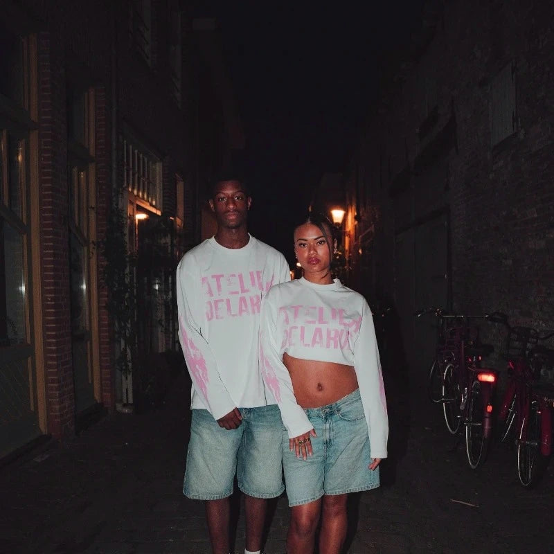 Sweat Unisexe Y2K Harajuku Rétro Manches Longues Imprimé Flamme Lettres Oversize – Streetwear Casual Confortable | Mode Homme & Femme