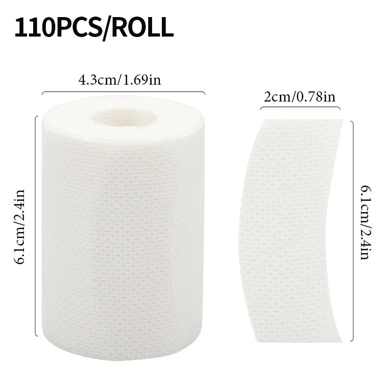 Bandelettes Mousse Sous Cils – Rouleau 110 Pcs | Accessoires Extension & Lift