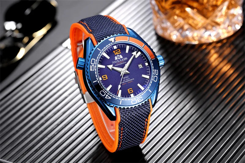 Herrenarmbanduhr Automatik Mechanisch Luxus – Gummiarmband Leuchtend Wasserdicht Kalender
