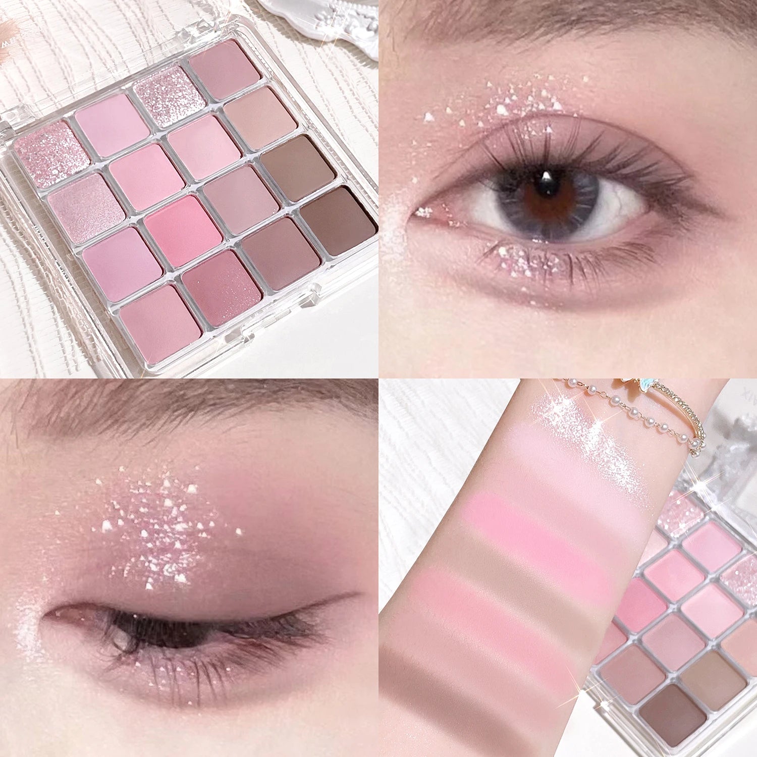 Palette Fard à Paupières 16 Couleurs Sunset Magic – Perle & Mat Tons Terre | Maquillage Coréen Yeux