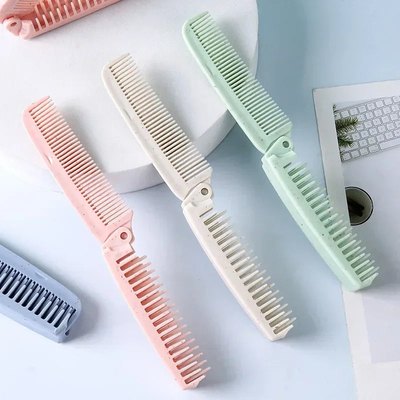 Peigne Brosse Pliable Anti-Statique Voyage – Paille de Blé Éco-Responsable | Coiffage Facile & Compact | Accessoire Cheveux