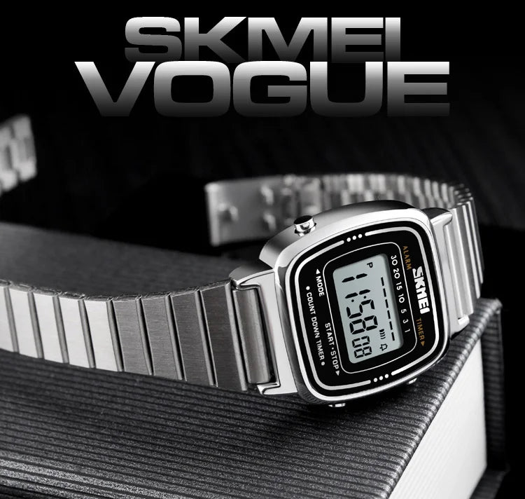 SKMEI Damen-Digitaluhr 1901 mit Chrono-Kalender kleinem Zifferblatt wasserdicht – Luxus Mode Trend