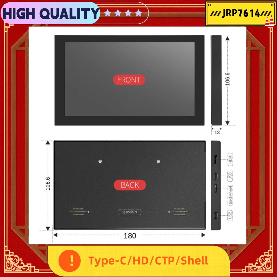 IPS 7Inch Screen HDMI Touch Module 1024 x 600 for Raspberry Pi 3 Pi4 PC monitor orange pi 7006 Case screen with case Portable