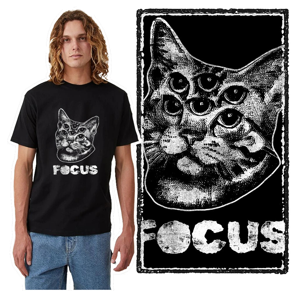 T-Shirt Homme 100% Coton Imprimé Chat Cool Loose Été Manches Courtes Col Rond Casual Tendance – Tee Graphique Félin Streetwear | Mode Homme Premium