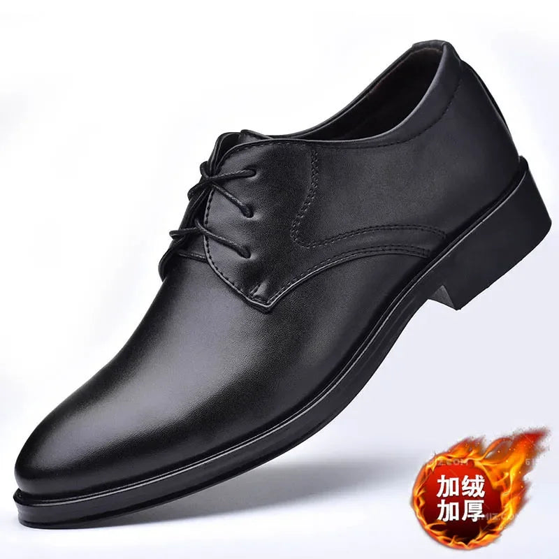Derby Cuir Business Dress Homme 2025 – Casual Confortable Résistant Fourrure Chaussure